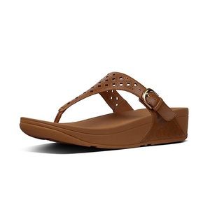 FitFlops Latticed Leather Sandals in Caramel